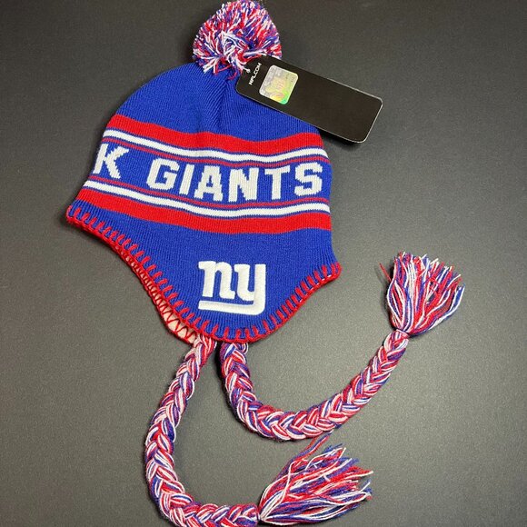 AUTOGRAPHED 86 Darius Slayton NFL NY Giants Youth Boys Earmuff Tassel Beanie Hat